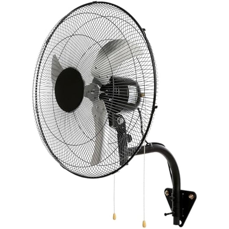 Happybuy 2 PCS 20-inch Black Oscillating Wall Mount Fan - 3-Speed, High Velocity Up to 4000 CFM; Suited for Indoor, Commercial, Residential, Warehouse, Greenhouse, Workshop, Basement, Garage