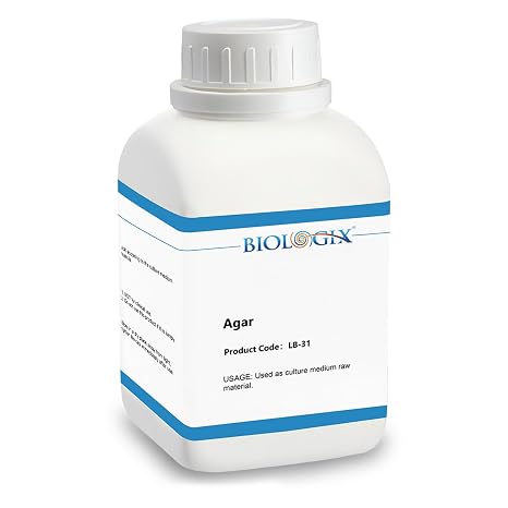 Lab-Grade Agar Powder, FMB Grade Agar, Makes Over 1498 to 1666 Agar Petri Dishes, Gel Strength 800-1100 g/m2 (68°F), for Lab Research, 500g/Bottle(1.1 lb.)