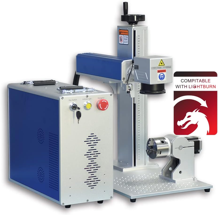 JPT MOPA M7 30W Fiber Laser Engraver Fiber Laser Marker Metal Engraving Machine Compatible with LightburnJPT MOPA M7 30W175mm LensD80 Rotary