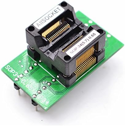 SSOP34-5.7-0.65 SOP34 Package SOP-34(5.7)-0.65 IC Test & Burn-in Socket SSOP34 to DIP34 Programming Adapter for Testing,Debug,Validation 0.65mm Pitch 5.7mm Width