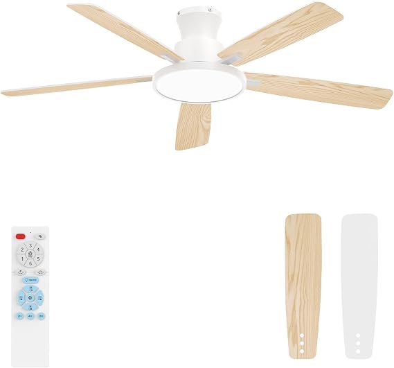 Ceiling Fans with Lights,52 inch,Quiet,Reversible Motor,Dimmable