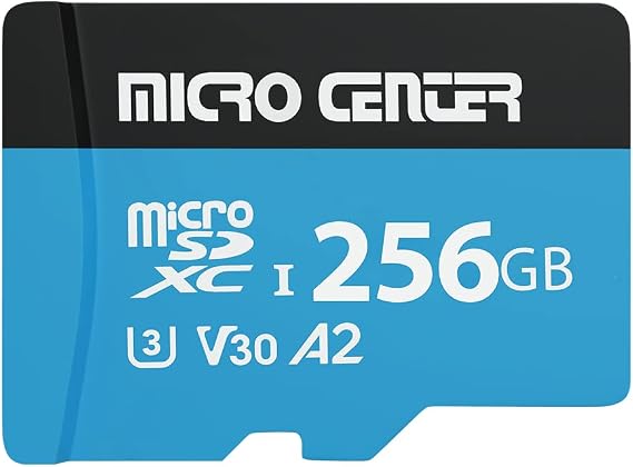 INLAND Micro Center Performance 256GB microSDXC Card, A2 Micro SD Card, UHS-I C10 U3 V30 A2 4K UHD Video Flash Memory Card with Adapter for Smartphones, Tablets, Drones and Action Cameras