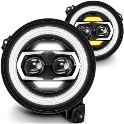 TRUE MODS 9 Inch Round LED Headlights Replacement for 2018-2026 Jeep Wrangler JL JLU Unlimited Gladiator JT Accessories [DOT Approved] [DUAL HALO DRL] Sealed Beam Front Head Light Lamp Bulbs
