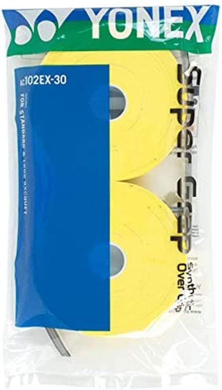 YONEX Super GRAP Overgrip 30-Pack Yellow Tennis Grip