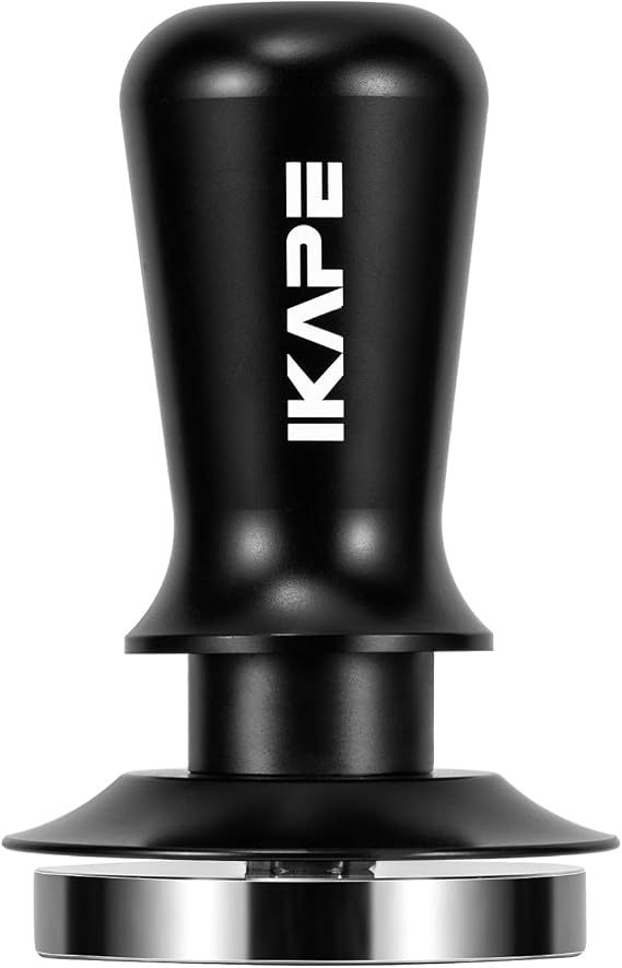 IKAPE 39.25mm Espresso Tamper, Black Premium Barista Coffee Tamper with Calibrated Spring Loaded, 100% Flat Stainless Steel Base Tamper for Espresso Machine