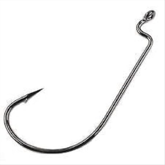 Mustad UltraPoint Mega-Bite Wide Gap Soft Plastic Hook with Offset Shank (Pack of 5), Black Nickel, 2/0 (37177NP-BN-2/0-5U)