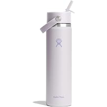 Hydro Flask Water Bottle - Insulated Stainless Steel - Wide Straw Lid, Non Spill, Leakproof in 24 Oz Cloud Pink