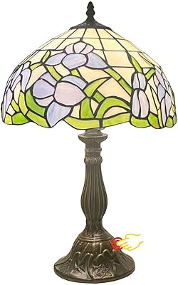 Tiffany Style Table Lamp Touch Control Lamp 12X12X19 Inch Tiffany Reading Light Antique Glass Desk Decor Lamp for Bedside,Daffodil