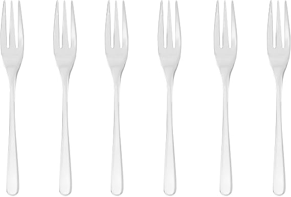 Sambonet 52553A55 Taste Monoblock Dessert Fork Set 18/10 Stainless Steel 6-Piece Dishwasher Safe Grey