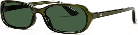 GUVIVI Rectangular Sunglasses for Women 90s Small Narrow Lightweight Shades
