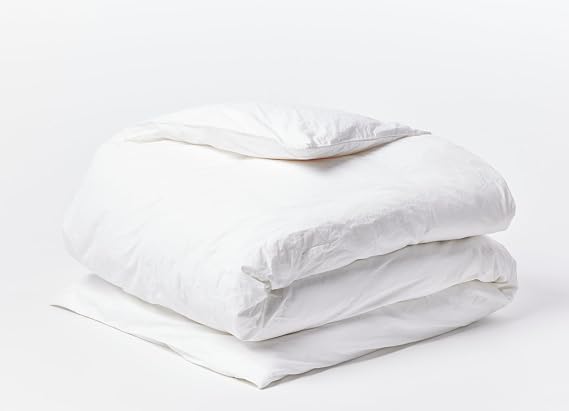 Crinkled Percale Duvet Cover in Sage by Coyuchi