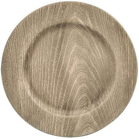 Faux Wood Charger Plates in Grey or Gold set of 4