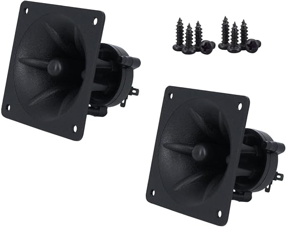 2 Pack Component Square Tweeter 3.25" x 3.25" Piezo Horn Element Replacement DJ Speaker Loudspeaker Buzzer Treble with Screws for Car Audio Home Speakers Sound Box