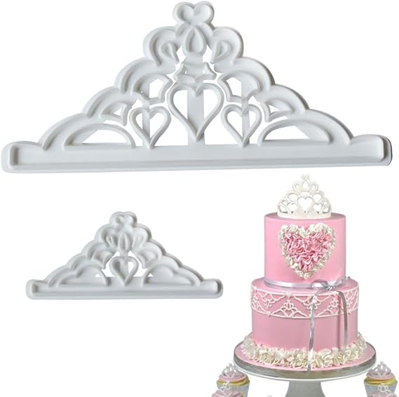 2pcs Crown Mould Plastic Fondant Cutter Cake Mold Fondant Cupcake Decorating Tools Party Kitchen Bakeware Cake Mold Decoration