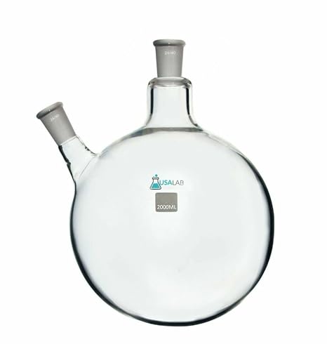 2L Round Bottom Receiving Flask - 2 Neck 24/40 2000ML - USAlab