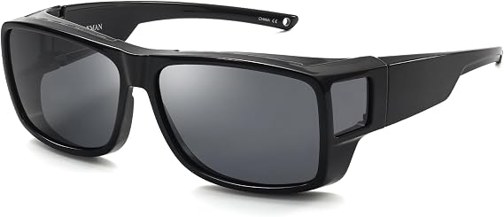 CAXMAN Polarized Sunglasses Fit Over Glasses w/Side Shields for Men Women