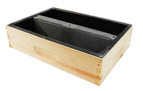 Mann Lake Top Hive Feeder with Unpainted Wood Super, Leakproof Reservoir | Single Piece Plastic Reservoir, Galvanized Steel Safety Screen, Deep High Capacity Feeder Insert for Honey Bees