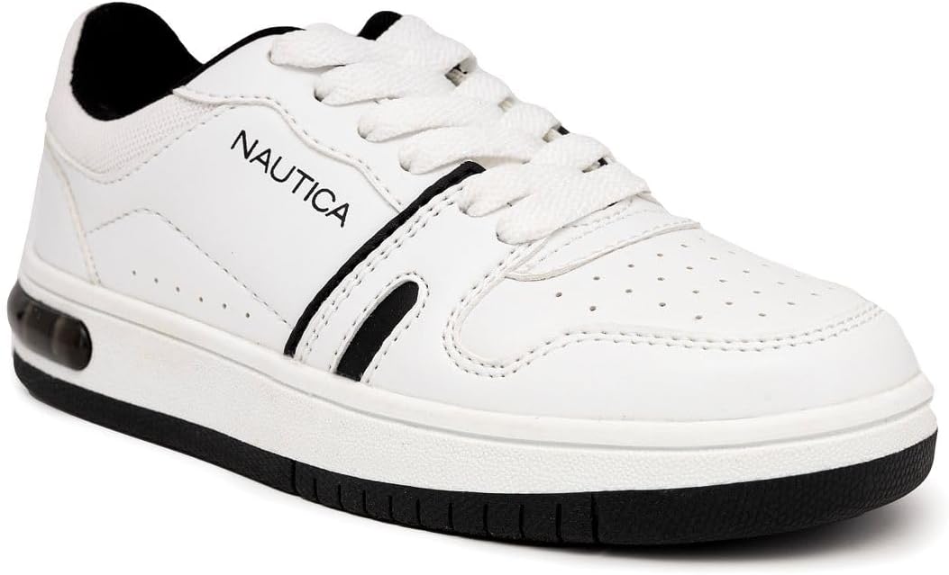 Nautica Boys Youth Sneakers, Casual Lace Up Court Shoes for School, Walking, and Everyday Comfort