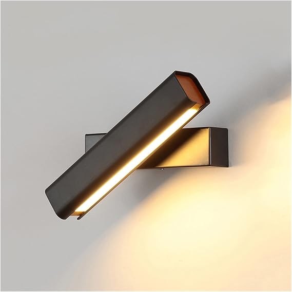 VIOLIN Wall Lamps, Wall lamp, Bedside Wall Lamp Rotatable LED Black Bedroom Sconce Lamp Warm Compatible with Living Room Bathroom Aisle Stair Loft Wall Lamp