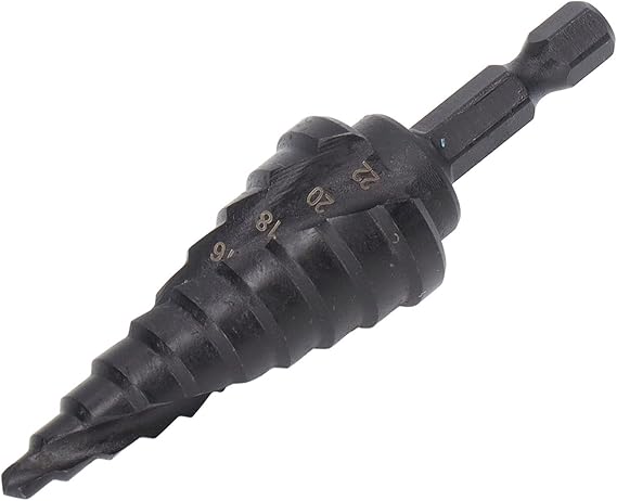 Stepped Drill, Step Drill Bit High Speed Steel Spiral Pagoda Hole Reamer Hex Shank Tool Metalworking Multipurpose Drill Bits(10 Steps(422mm))