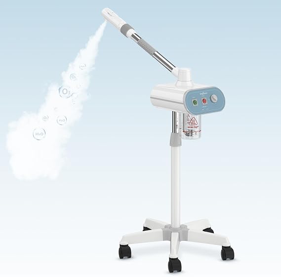 Professional Facial Steamer with Ozone, 700ml, 60-Min Timer | Professional facial steamer for deep cleansing and hydration with up to 35 minutes of steam, suitable for home and salon use