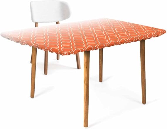 3 ft Dikdörtgen Masalar için Fas Uyumlu Masa Örtüsü, Su Geçirmez Elastik Vinil Masa Örtüleri Piknik/Kamp/Parti için Dış Mekan Masa Örtüsü 24x36 inç, Turuncu Gradyan Modern Sanat Dokusu