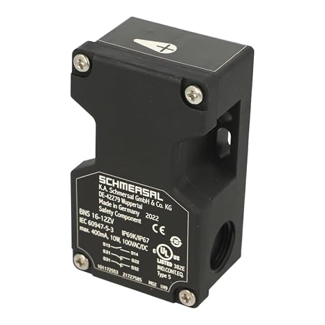 Schmersal Bns 16-12zv 1 N.o And 2 N.c. Contacts, 3 Cable Entries M20 X 1.5, Contact Rating 100vac/dc/400ma/10watt, Magnet, Sensing Range 8mm, Thermoplastic Enclosure, Transponder Safety Proximity Swit