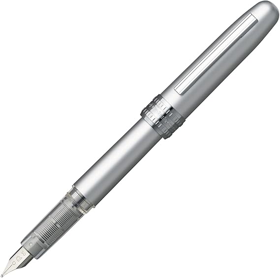 Platinum PGB-1000B#3-3 Plaisir Fountain Pen, Medium Nib, Ice White