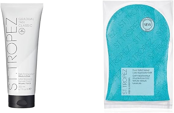 St.Tropez Classic Gradual Sun Tan Lotion - Gradual Sun Kissed Glow Self Tan, Streak-Free Application with Luxe Tanning Mitt and 5 Skincare Benefits