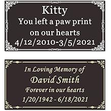 2" H x 4" W, Custom Elegant Metal Engraved Plate, Personalized Black Solid Brass or Stainless Steel Laser Engraved Name Plates with Adhesive Backing or Screw, Silver or Gold Etched Letters