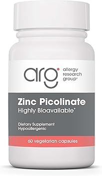 ARG Zinc Picolinate - Supports Healthy Immune System - Delivers 25 mg of Zinc - Highly Bioavailable Superior Absorption - Vegetarian & Hypoallergenic - 60 Servings - 60 Capsules