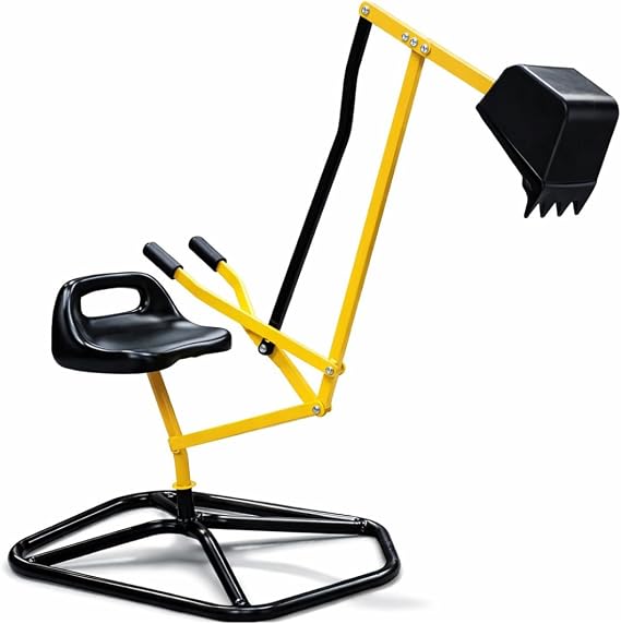 Crane Digger Toy, Ride On w Safer Stabilizing Base- Kid Outdoor Excavator