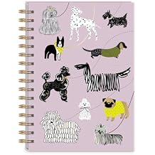 Lady Jayne Sketched Pets Hardcover Spiral Journal 250 Lined Page Notebook, 6.75" x 8.5", Dogs