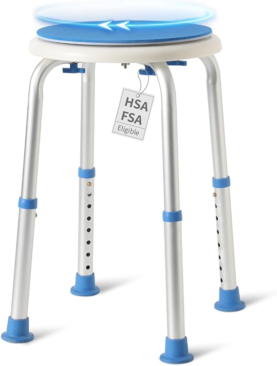 FSA Eligible Swivel Bath Chair, Adjustable Small Chair for Inside Tub, Tool Free Shower Seat, Elderly/Disable/Pregnant by SOUHEILO