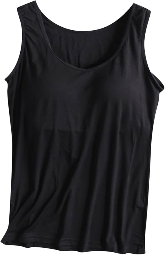 Tank Tops for Women Modal Built-in Bra Padded Camisole Yoga Tanks Tops Undershirts Lightweight Camis Tank Tops