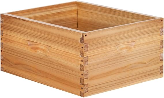 10 Frame Deep Brood Beehive Board Unassembled Bee Box Wax Coated Bee Hives Body  with Pack of Screws(No Frames or Foundations)