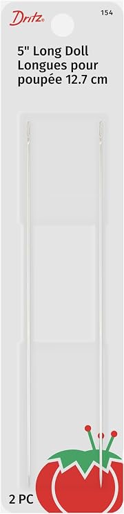 Dritz 154 Doll Hand Needles, Long, 5-Inch (2-Count) Nickel