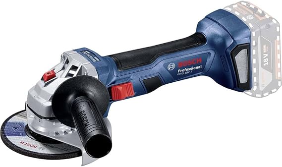 Bosch Professional 18V System Cordless Angle Grinder GWS 18V-7 (125 mm disc Diameter, Protective Guard, Aux. Handle, Backing Flange, Locking nut, Without Battery/Charger, in Box) [Energy Class B]