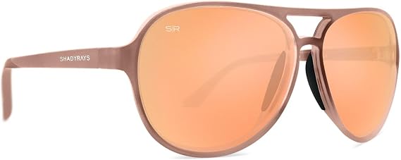 Shady Rays Aviator Crossover - Lightweight Polarized Womens Sunglasses | Polarized lens, 100% UV protection, aviator frame, rubber nose pads, medium-large fit