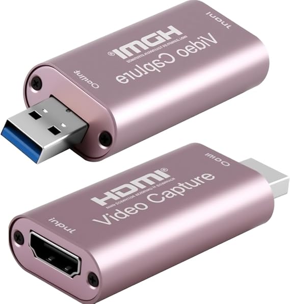 Video Capture Card 4K/1080p HDM to USB 3.0 Audio Video Grabber Full HD Audio Video Capture Device Record Grabber for LiveBroadcasting Conference Online Teaching Games Switch Xbox, No Power Required