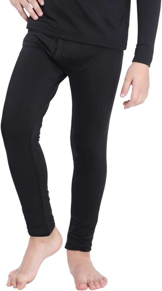 MANCYFIT Thermal Pants for Boys Fleece Lined Leggings Long Underwear Base Layer
