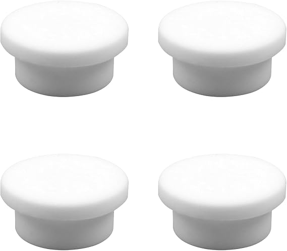 4 Pack Sink Overflow Hole Cover for Kitchen Sink Hole Overflow Cap for Bathroom Sink Basin Trim Overflow Cover Insert in Hole Round Caps (White)