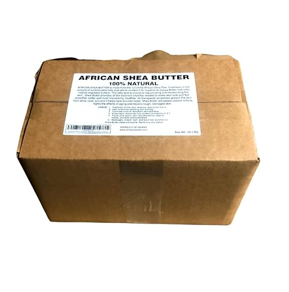 African Shea Butter 100% Natural, White, 10 lb.