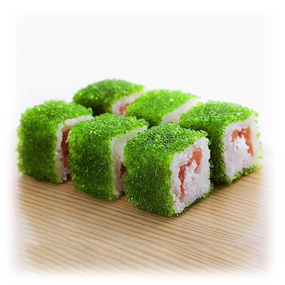 Wasabi Tobiko Premium Green Flying Fish Roe with Mild Wasabi Crunch (50g Glass Jar)