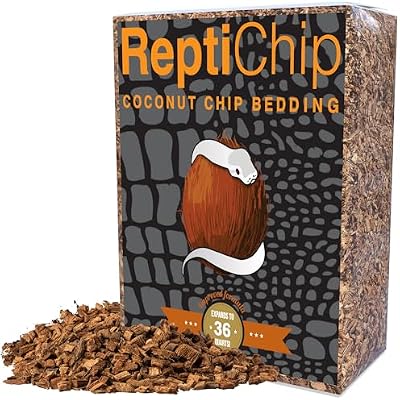 ReptiChip Reptile Bedding Loose Coconut Chip 36 Quart Coco Husk Substrate Mulch for Snake Habitat, Ball Python Terrarium, Turtle Tanks, Tortoise Enclosure