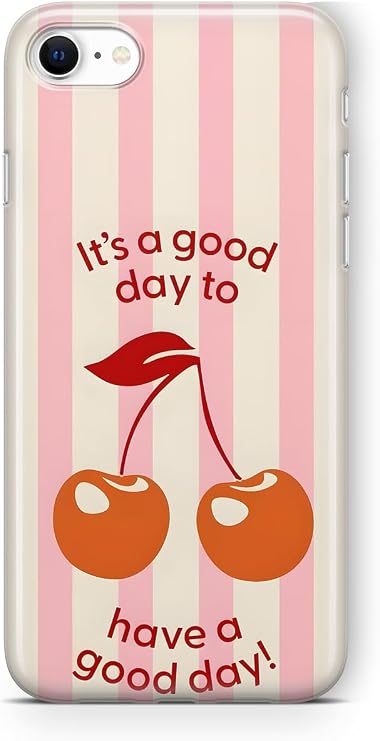 iPhone 6 Plus / 6s Plus ile Uyumlu Kiraz Desenli Şeffaf Telefon Kılıfı