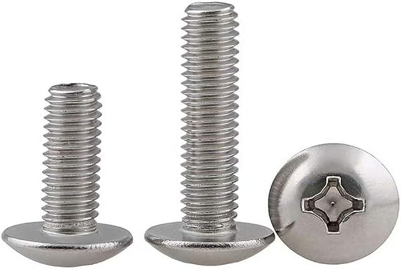 Cross Large Flat Head Screw Semicircular Head Mushroom Head Umbrella Head Screw / 304 Stainless Steel M8*20mm,5 pcs