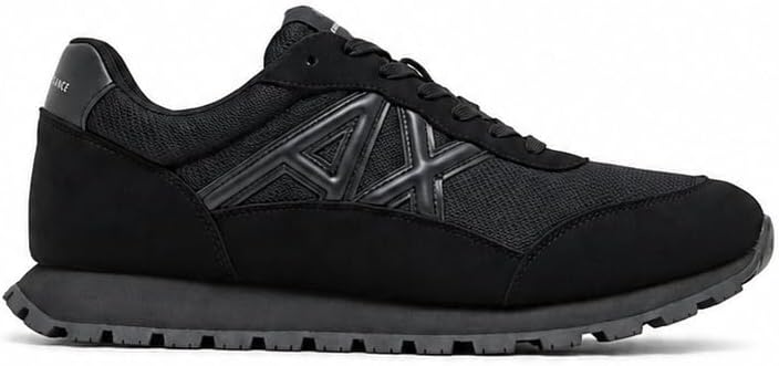 Armani Exchange Men's Drop Sneaker, Black, 7.5