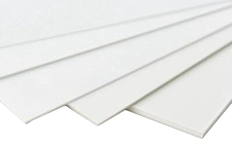 5pcs ABS Styrene Plastic Flat Sheet Plate 0.8mm x 200mm x 250mm White