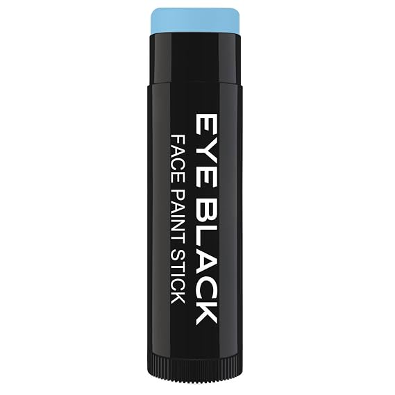 LIGHT BLUE EYE BLACK STICK, Anti-Glare Eyeblack For Baseball Football Softball Lacrosse Accessories, Sweat-Proof Eye Black Grease Paint, Smooth & Long Lasting, Rich Full Coverage Color